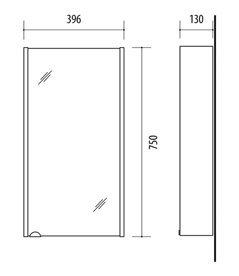 Mirror cabinet 40cm (concrete)
