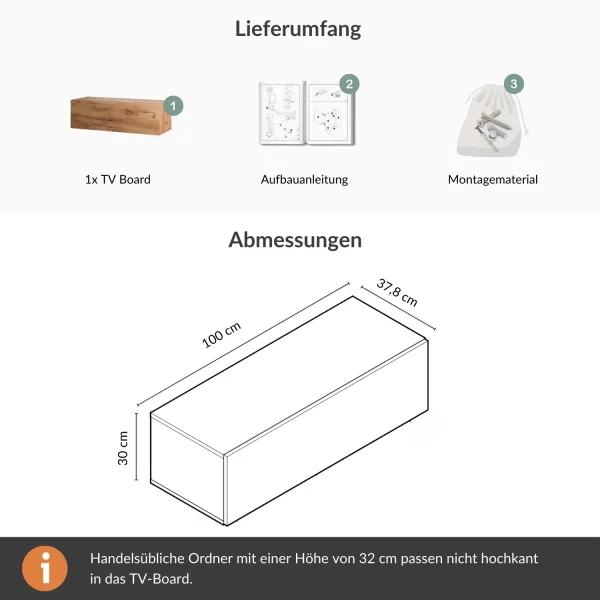 Planetmoebel TV Board WEST 100 - 320 cm, verschiedene Farben
