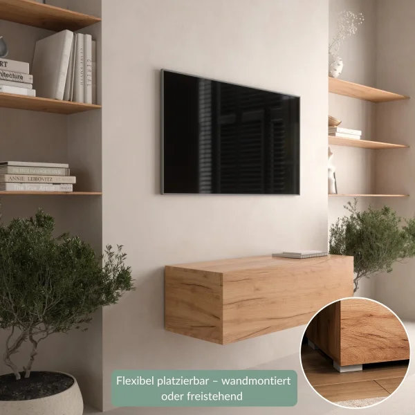 TV Stand WEST Gold Oak 100 cm