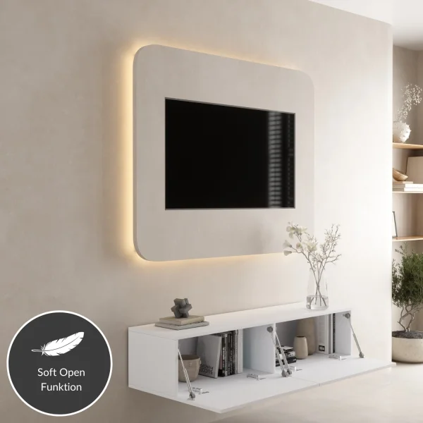TV Stand WEST, White, 140 cm
