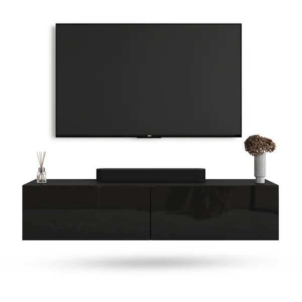 Mueble para televisor WEST negro de 140 cm