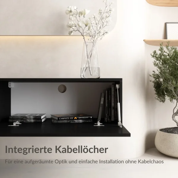 Mueble para televisor WEST negro de 140 cm