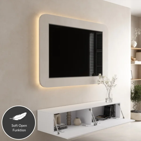 TV Stand WEST, White, 160 cm