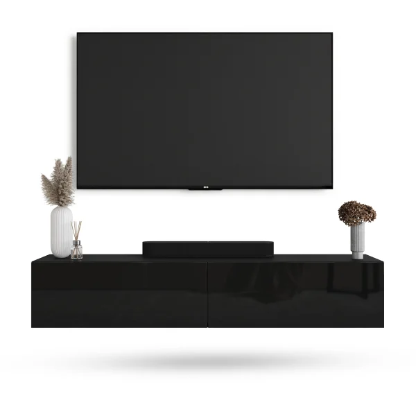 Mueble para televisión WEST negro, 160 cm