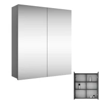 Armadietto a specchio Merkur senza luce - antracite, 60 cm