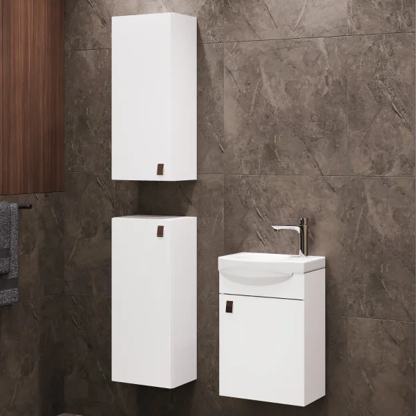 Waschtischunterschrank 40 cm mit 2x Midischrank 32 cm