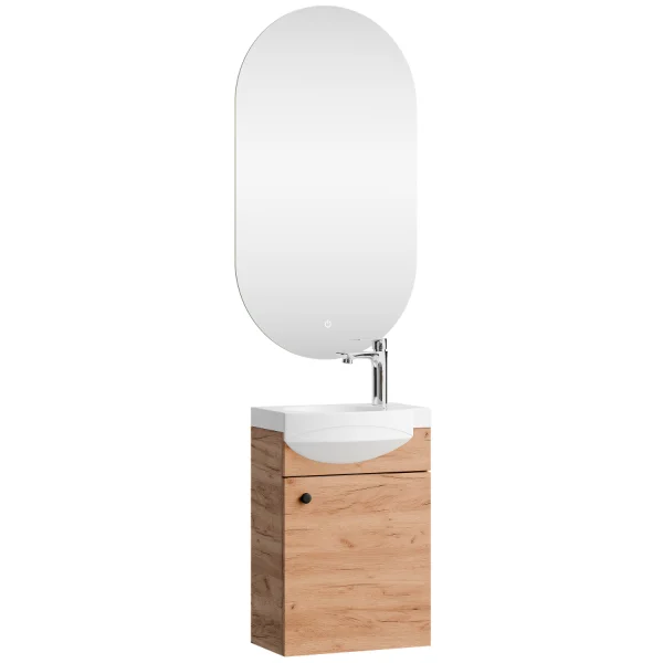Badmöbel-Set mit Spiegel 40cm Gold Eiche