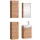 Meuble sous-lavabo de 40 cm avec armoire de toilette et 2 armoires « midi » de 32 cm, chêne doré