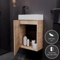 Waschbeckenunterschrank 40cm Sonoma Eiche mit Armatur...
