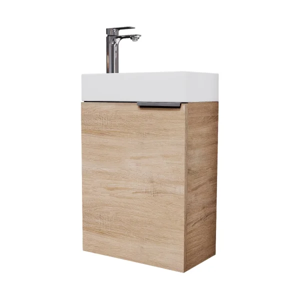Waschbeckenunterschrank 40cm Sonoma Eiche mit Armatur Chrom