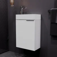Waschbeckenunterschrank 40cm weiß mit Armatur Chrom