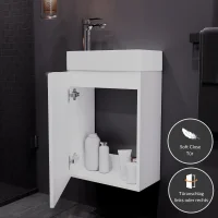 Waschbeckenunterschrank 40cm weiß mit Armatur Chrom