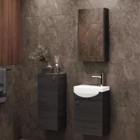 Lavabo de 40 cm con armario con espejo y armario medio -...
