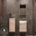 Meuble sous-lavabo de 40 cm avec armoire de toilette et meuble intermédiaire de 32 cm, en chêne Sonoma