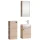 Meuble sous-lavabo de 40 cm avec armoire de toilette et meuble intermédiaire de 32 cm, en chêne Sonoma
