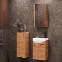 Waschtischunterschrank 40 cm mit Spiegelschrank und...