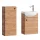Meuble sous-vasque de 40 cm avec meuble intermédiaire de 32 cm, chêne doré