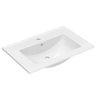 Lavabo de encastrar LUX de 70 cm, blanco alto brillo