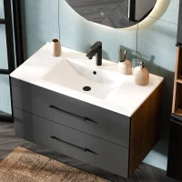Lavabo de encastrar LUX de 90 cm, blanco brillante