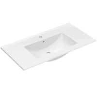 Lavabo de encastrar LUX de 90 cm, blanco brillante