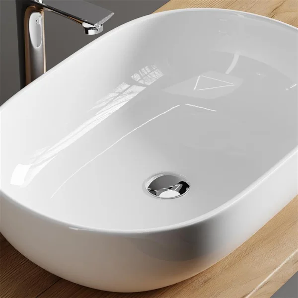 Aufsatzwaschbecken 60 cm weiß hochglanz
