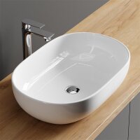 Countertop washbasin 60 cm high gloss white
