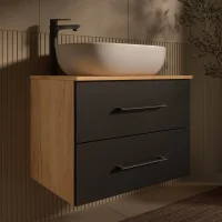 Meuble sous-lavabo LUX 70 cm, chêne doré /...