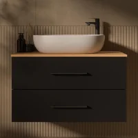 Meuble sous-lavabo LUX 90 cm, chêne doré /...