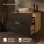 Mueble bajo de lavabo LUX de 90 cm en roble dorado / antracita con lavabo sobre encimera blanco