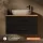 Mueble bajo de lavabo LUX de 90 cm en roble dorado / antracita con lavabo sobre encimera blanco