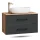 Mueble bajo de lavabo LUX de 90 cm en roble dorado / antracita con lavabo sobre encimera blanco