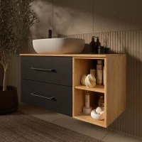 Meuble sous-lavabo LUX avec &eacute;tag&egrave;re, 100...