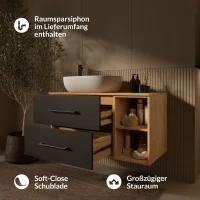 Meuble sous-lavabo LUX avec étagère, 100...
