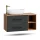 LUX Vanity Cabinet with Shelf, 100 cm, Gold Oak / Anthracite, with White Countertop Sink