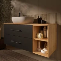 Meuble sous-lavabo LUX avec &eacute;tag&egrave;re, 120...