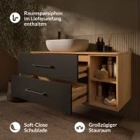 Meuble sous-lavabo LUX avec étagère, 120...