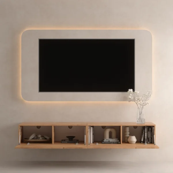 TV Stand WEST Gold Oak 200 cm (2 x 100 cm)