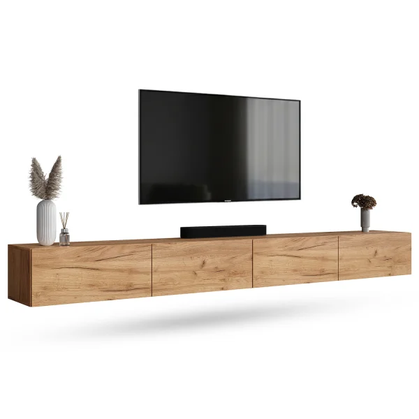 Mueble para TV WEST de roble dorado, 280 cm (2 x 140 cm)