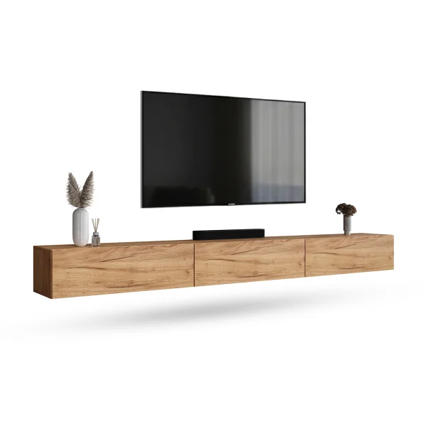Mueble para televisor WEST, roble dorado, 300 cm (3 x 100 cm)