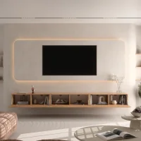 Mueble para televisor WEST, roble dorado, 300 cm (3 x 100...