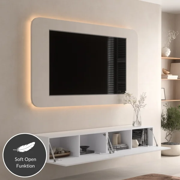 TV Board WEST weiß 200 cm (2 x 100 cm)