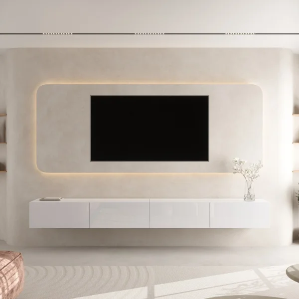 Mueble para televisión WEST blanco, 280 cm (2 x 140 cm)