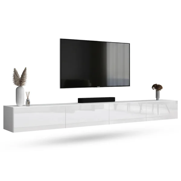 Mueble para televisión WEST blanco, 280 cm (2 x 140 cm)