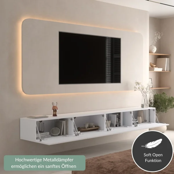 TV Board WEST weiß 300 cm (3 x 100 cm)