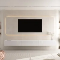 Mobile TV WEST bianco 300 cm (3 x 100 cm)