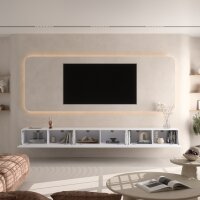 TV Board WEST weiß 300 cm (3 x 100 cm)