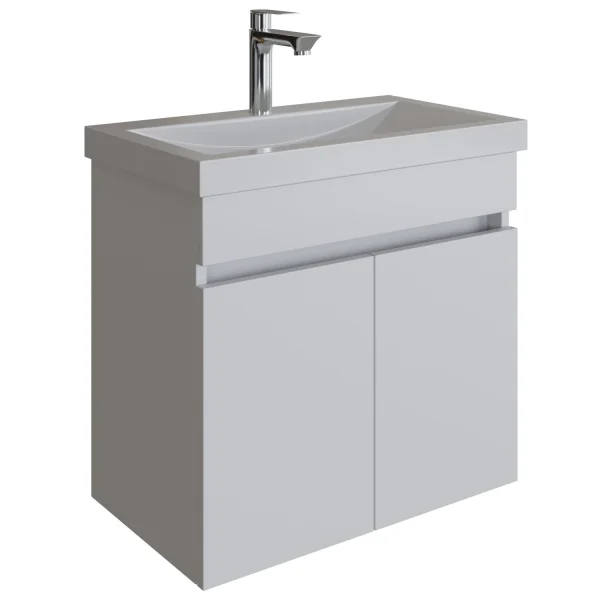 Waschtisch 60 cm mit Doppeltür - weiß