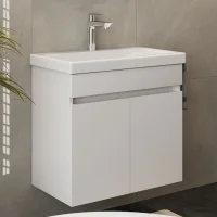 Meuble-lavabo 60 cm à double porte - blanc