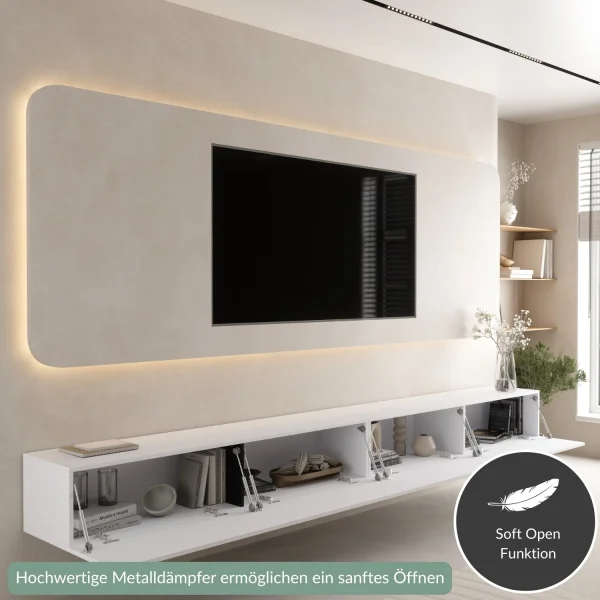 TV Cabinet WEST, White, 320 cm (2 x 160 cm)