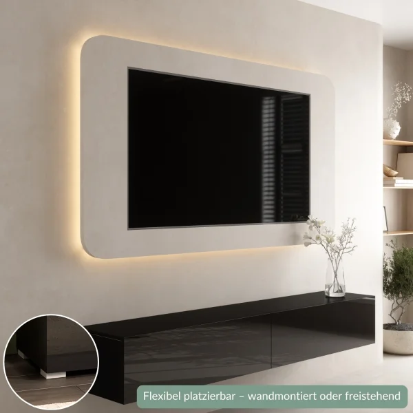 TV Stand WEST Black 200 cm (2 x 100 cm)